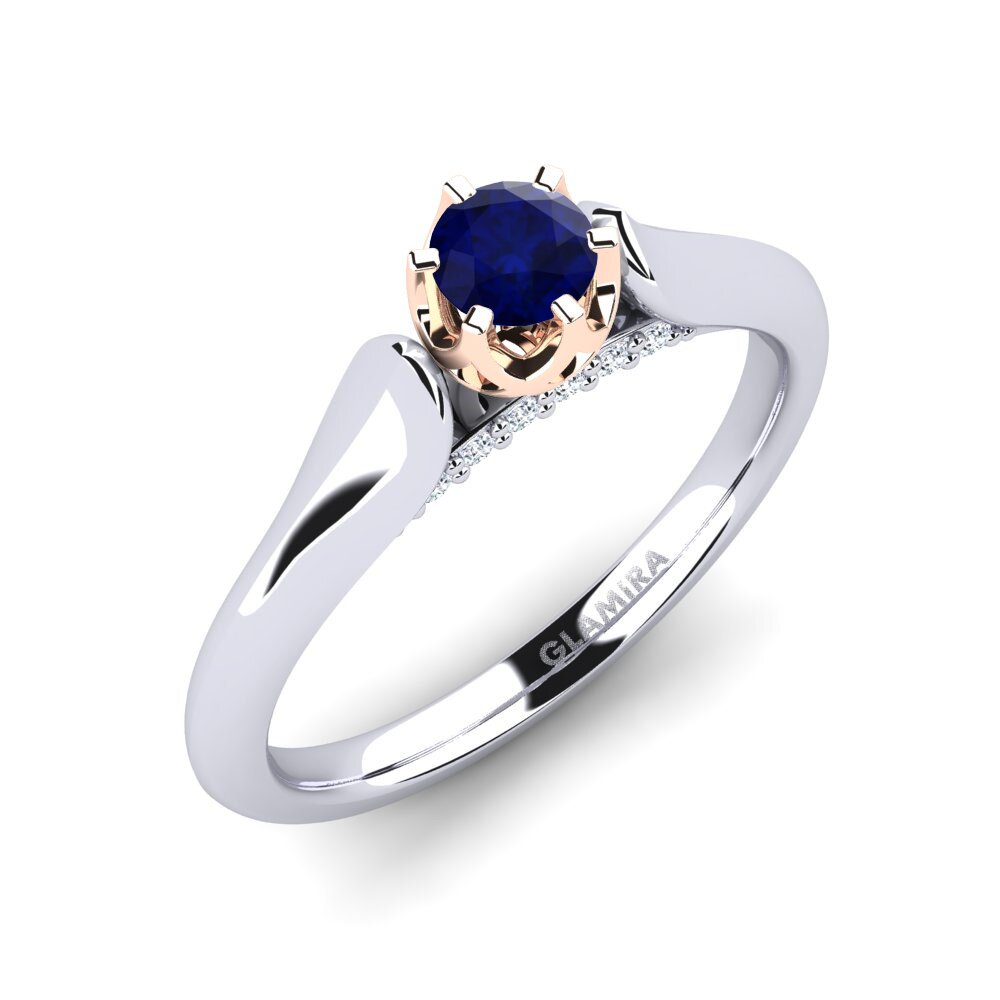 Bague En Argent Avec Saphir, Quartz Et Zircons - Neuf Sans Emballage D'origine