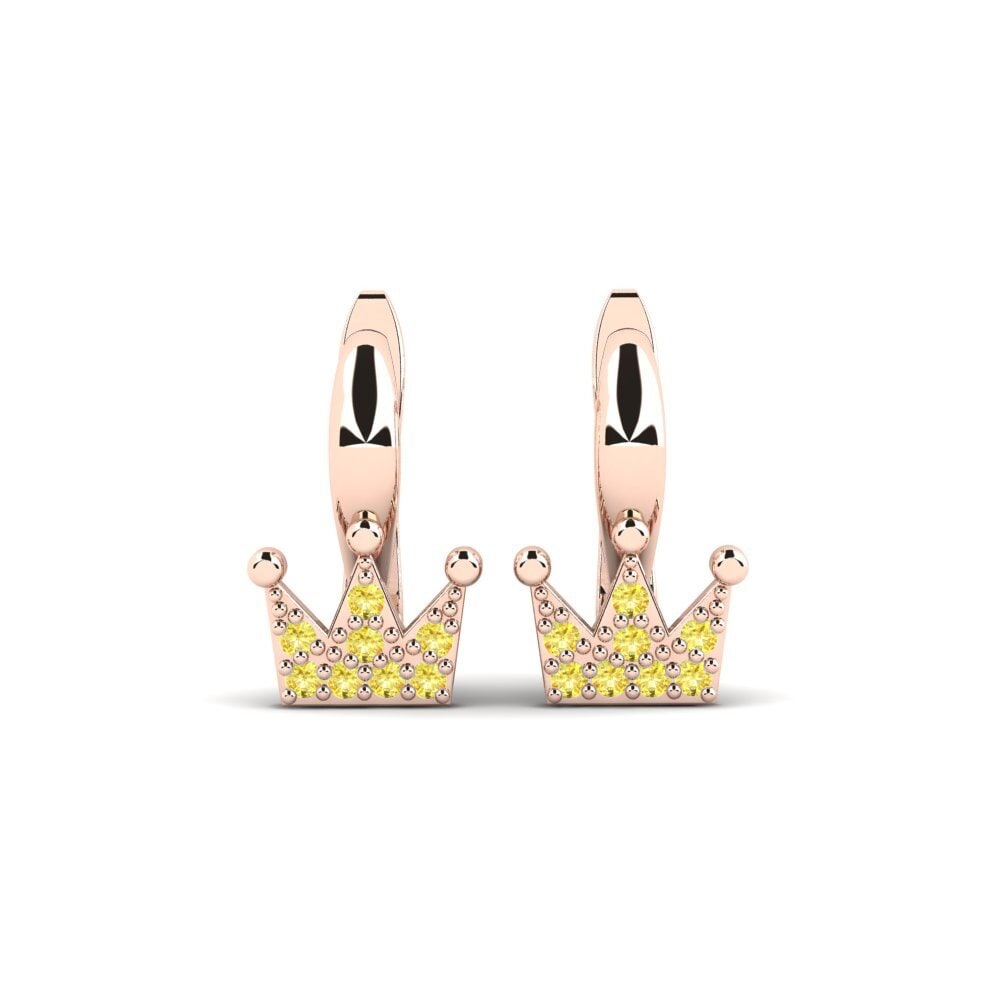 14ct Rose Gold Yellow Sapphire Kid's Earring Sugan