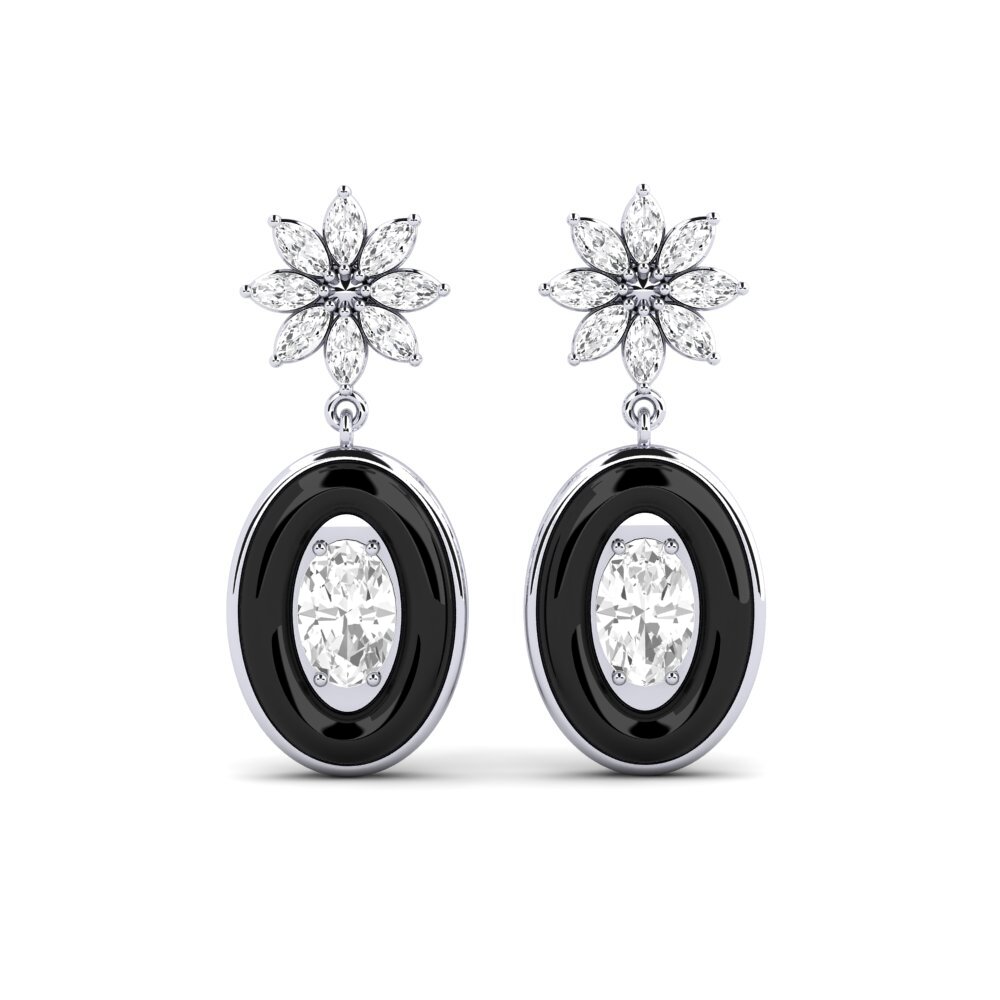 925 Prata de lei diamante-safira Brincos Feminino Suggs