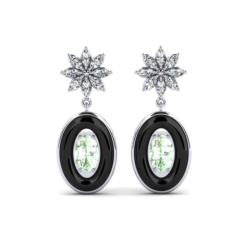 950 Platinum Green Amethyst Women's Earring Suggs
