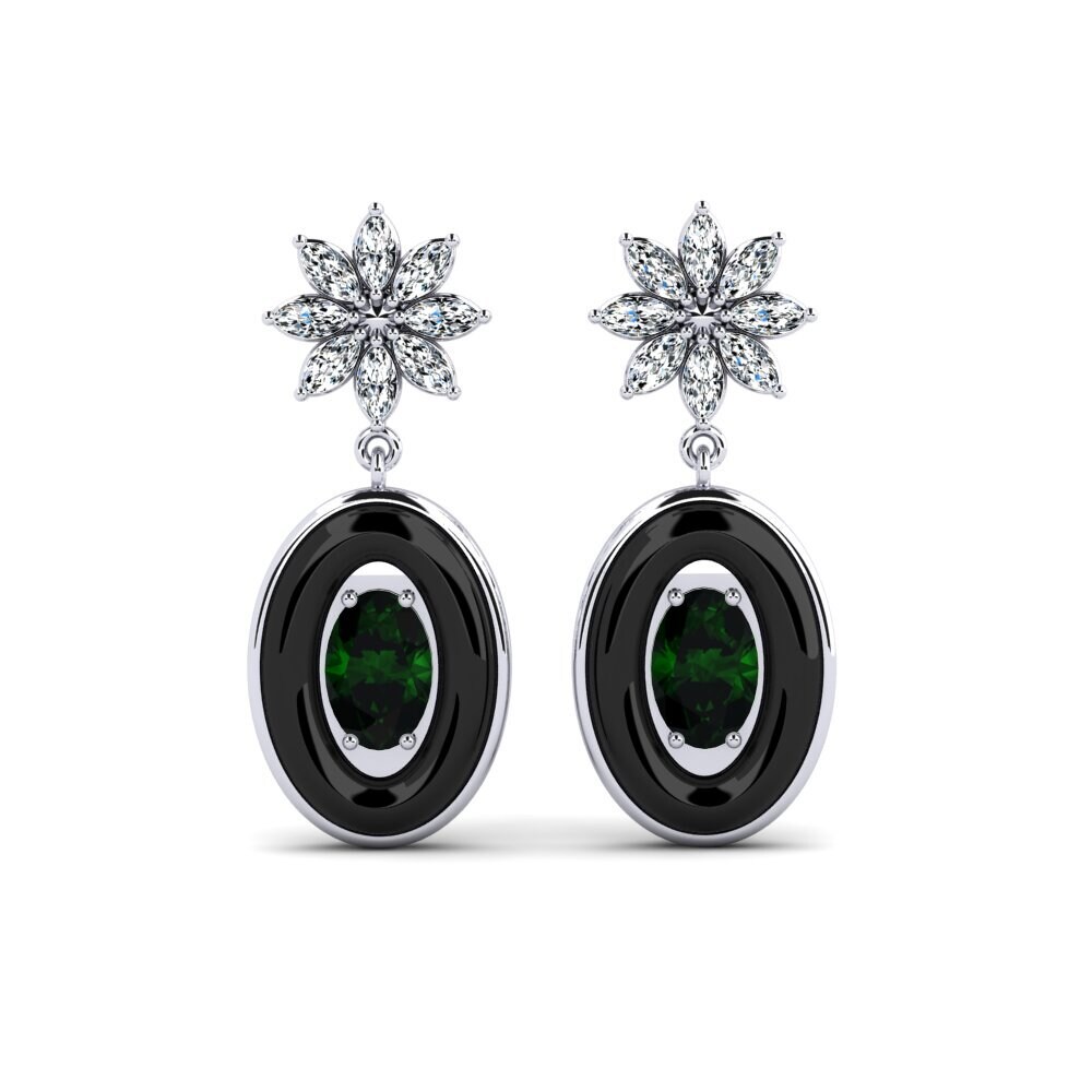 950 Platinum Green Tourmaline Women's Earring Suggs