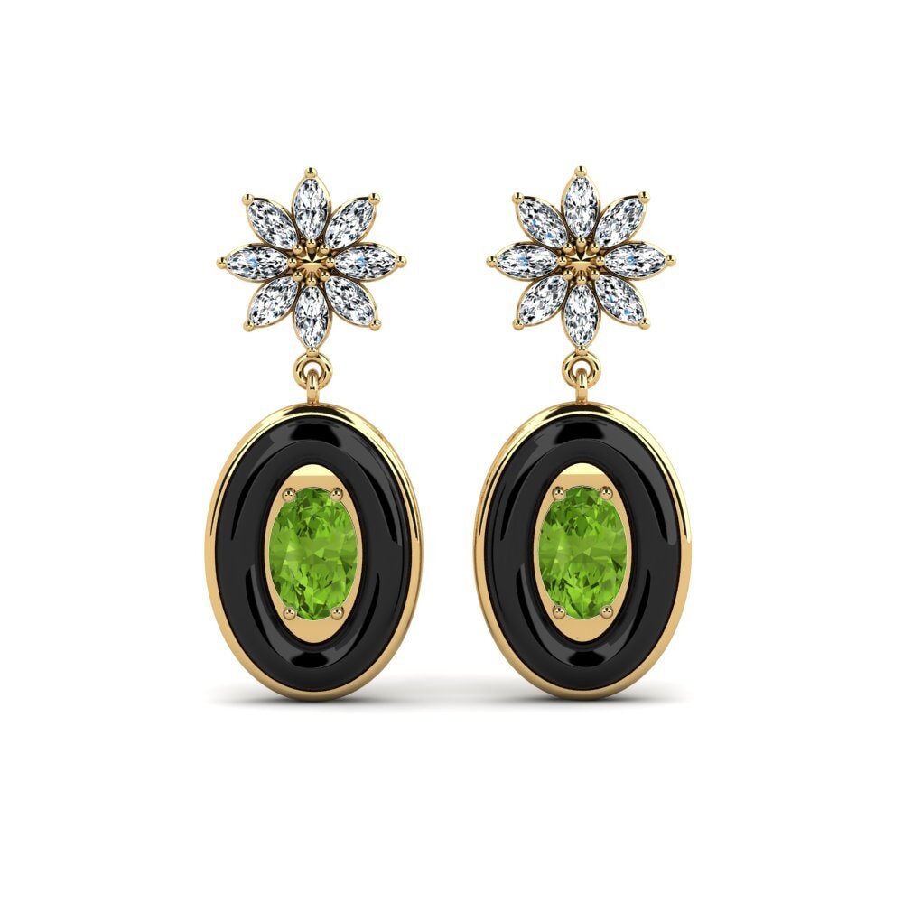 14ct Yellow Gold Peridot Women's Earring Suggs