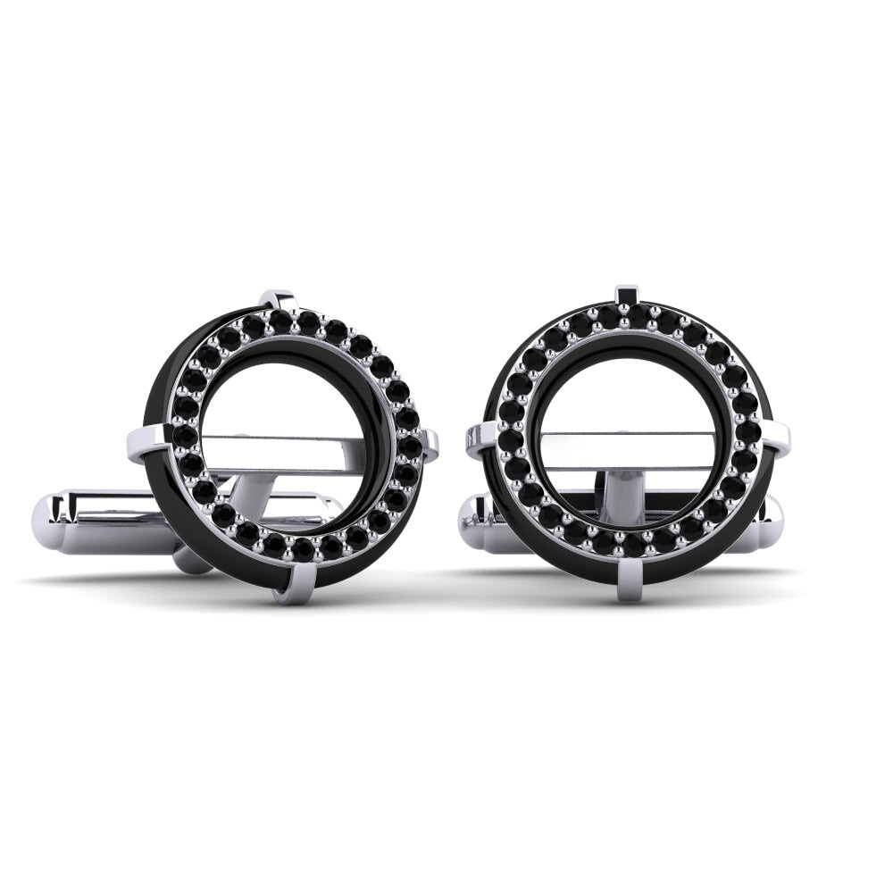 950 Palladium Black Diamond Cufflink Sullins