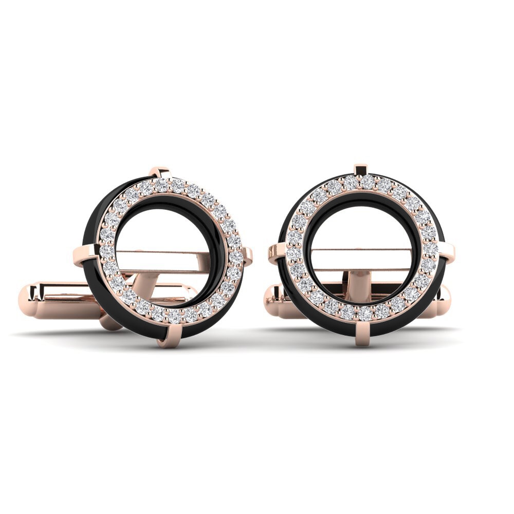 14ct Rose Gold Lab Grown Diamond Cufflink Sullins