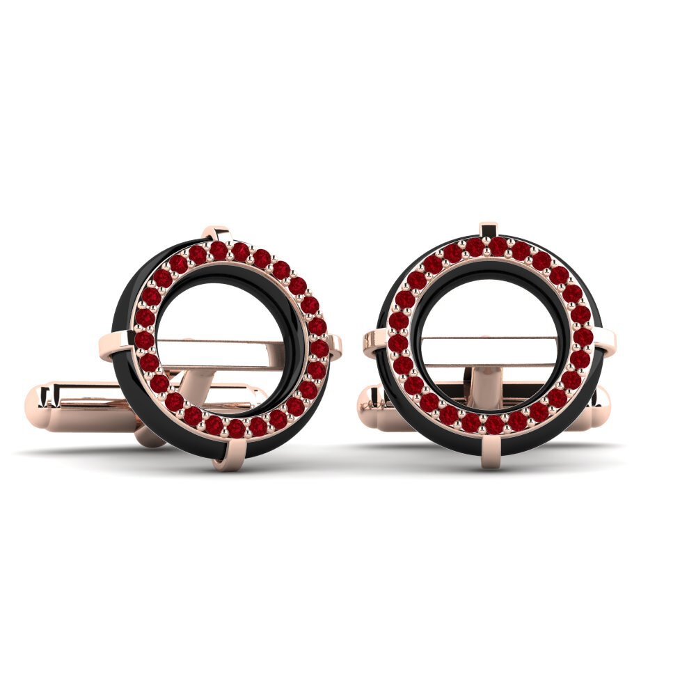 14k Oro Rosa Circonita Roja Gemelo Sullins