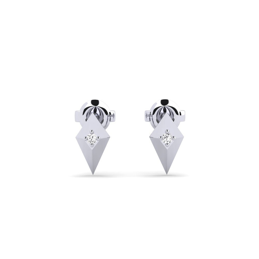 9ct White Gold Women's Earring Sumber