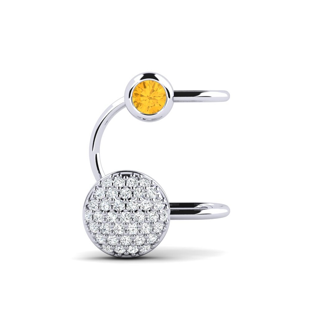 950 Platinum Citrine Women's Earring Summae