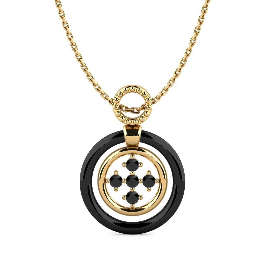 Diamante Negro Colgante de Mujer Sun