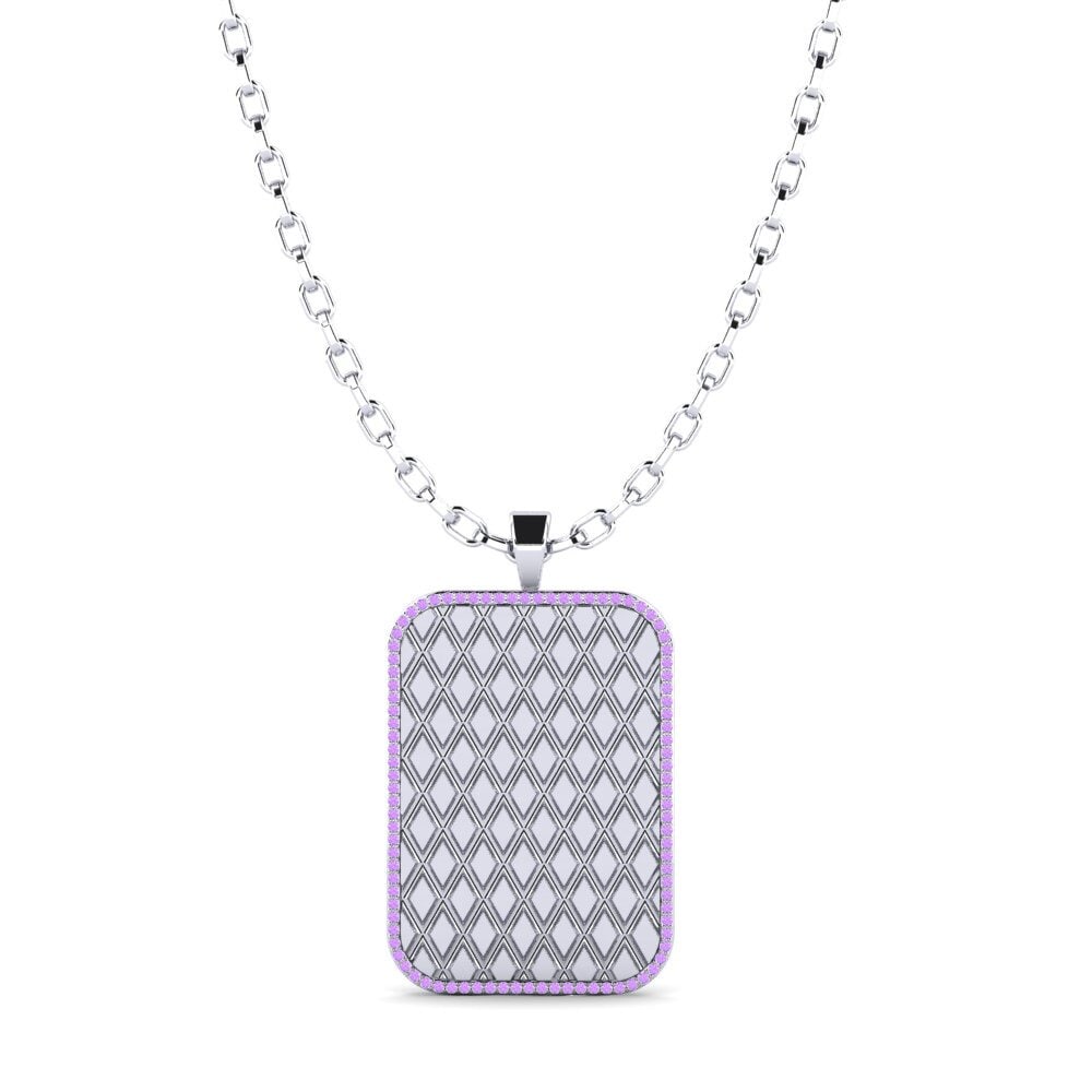 Weißgold 375 Amethyst Herren-Anhänger Sunil