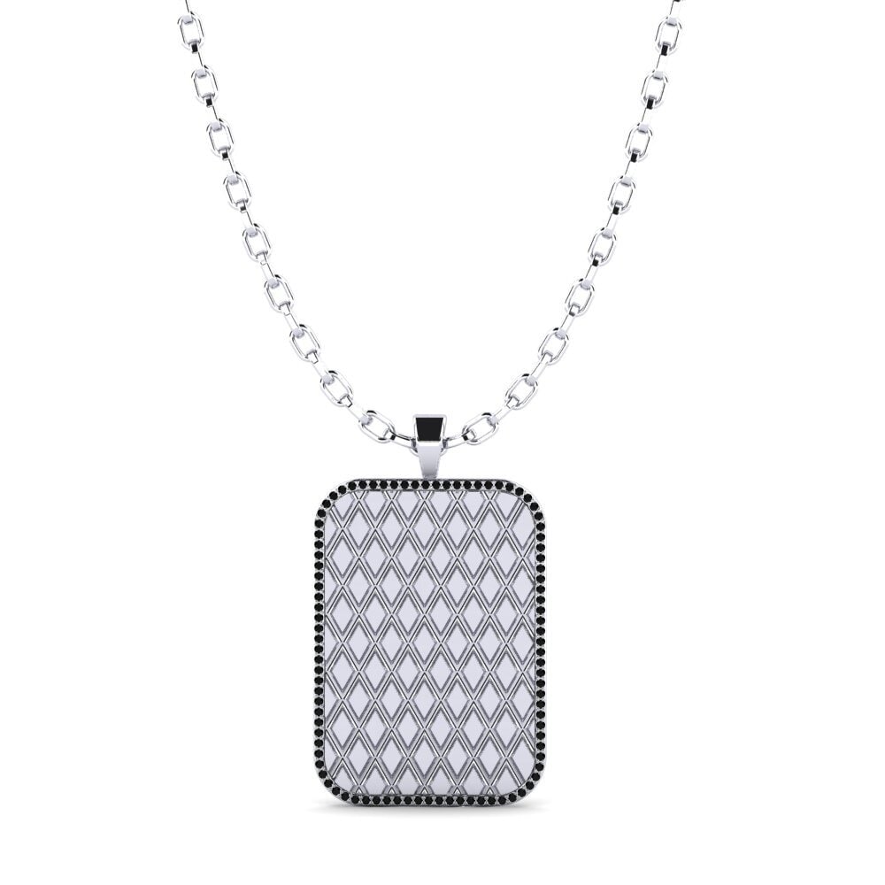 Weißgold 375 Schwarzer Diamant Herren-Anhänger Sunil