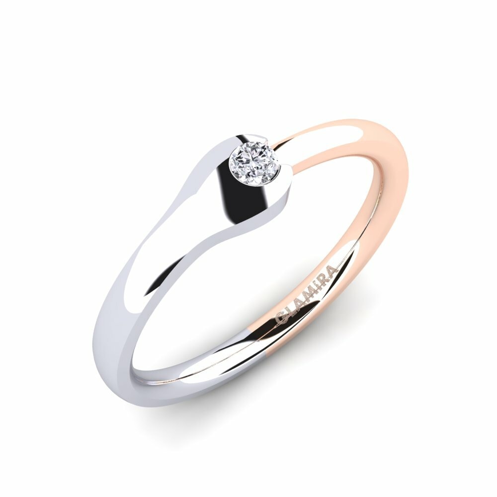 9k White & Rose Gold Ring Sunita
