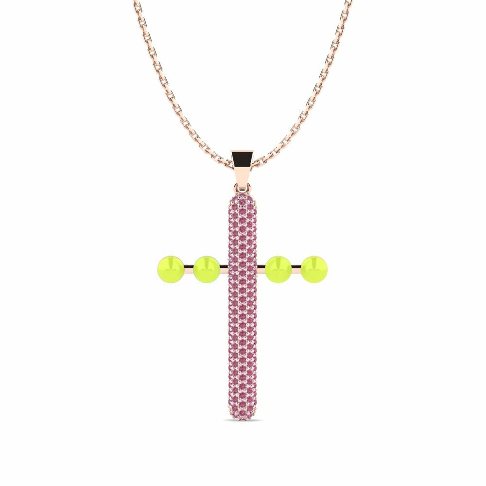 Vàng Hồng 9K Đá Rhodolite Mặt dây chuyền nữ Sunrain