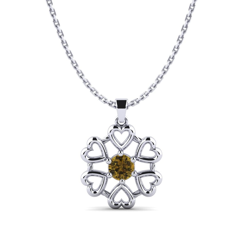 Plata 925 Circón Marrón Colgante de Mujer Supercalen