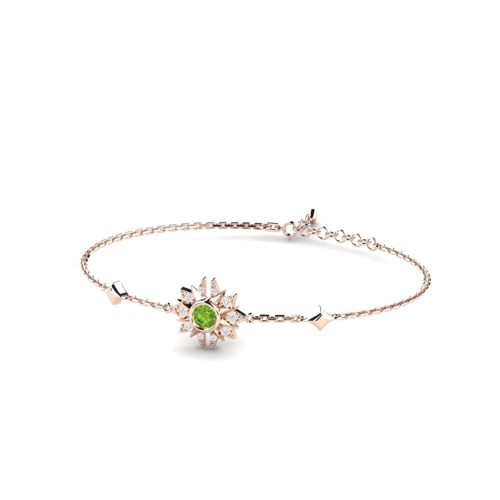 9ct Rose Gold Peridot Women's Bracelet Supersky