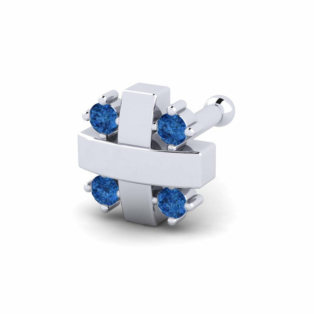Donker Blauwe Zirkoon Neus Pin Surah