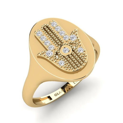 Ring Suspend 585 Yellow Gold & White Sapphire