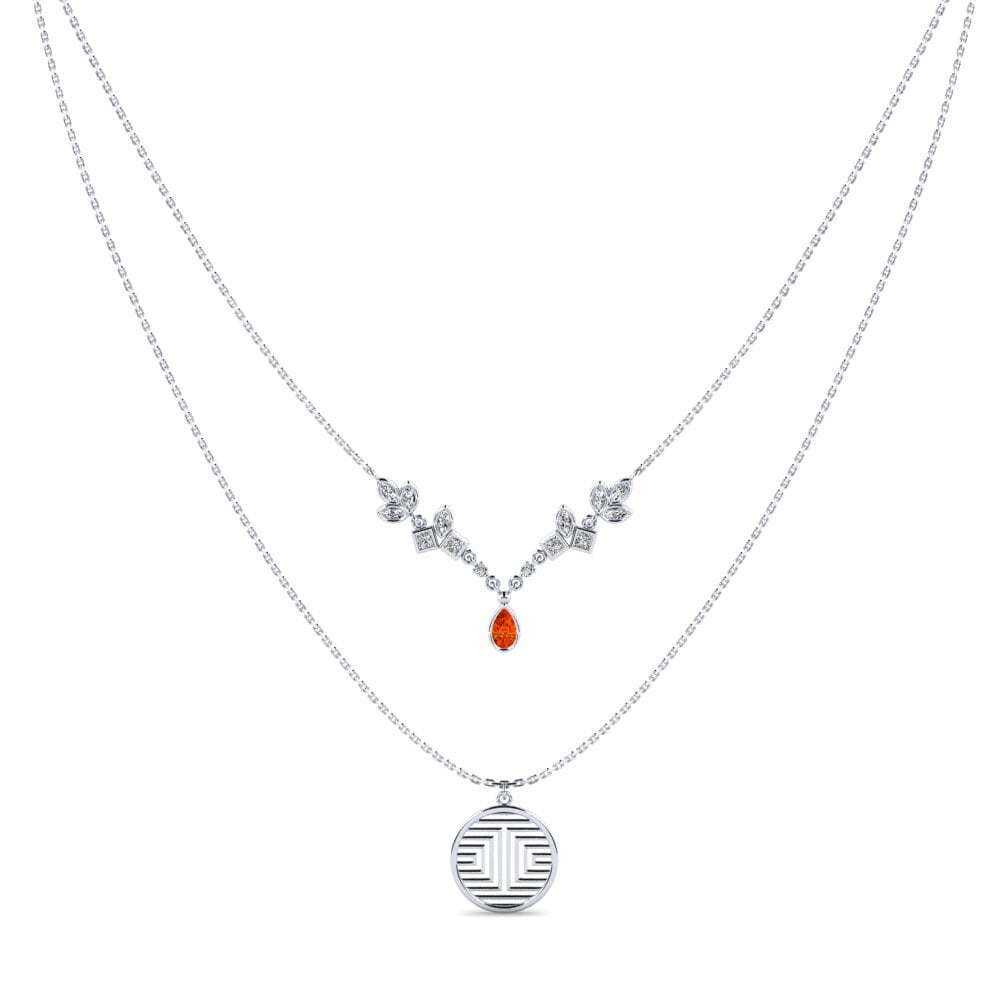 Zafiro Naranja Collar de Mujer Sustarox