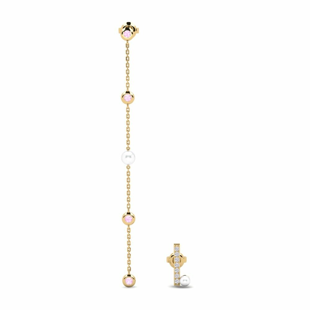 Roze Saffier Dames Oorbellen Suvd - SET