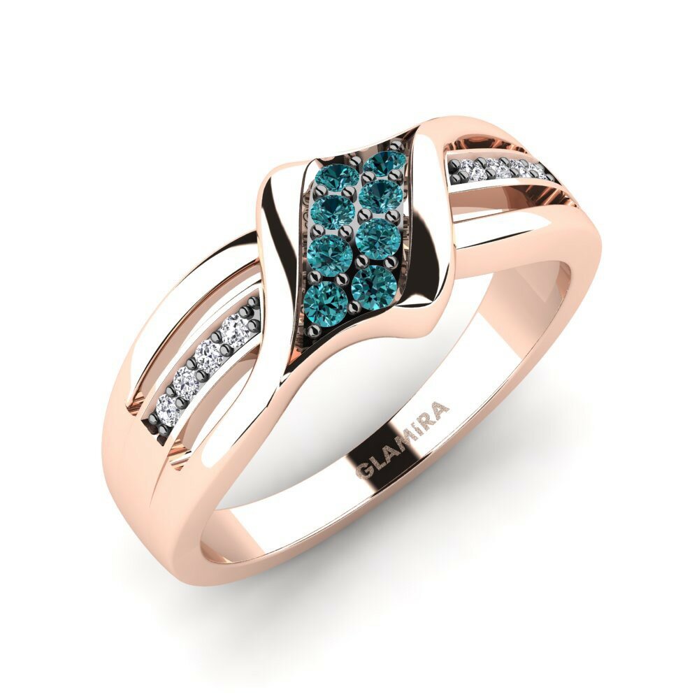 Shop 0.144 Carat Round cut 18k Rose Gold Blue Diamond GLAMIRA Ring Suzi GLAMIRA Ireland