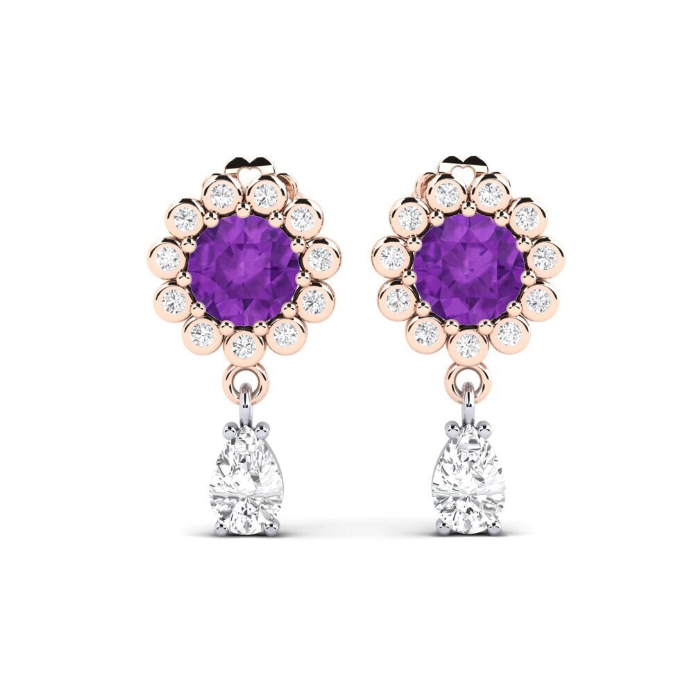 14k Rose & White Gold Amethyst SYLVIE Earring Svetlo