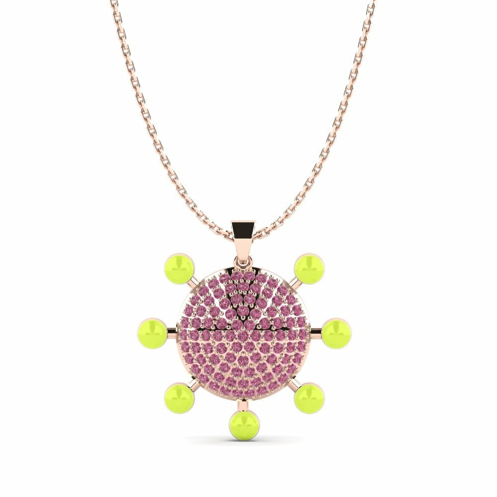 Vàng Hồng 9K Đá Rhodolite Mặt dây chuyền nữ Svoboda