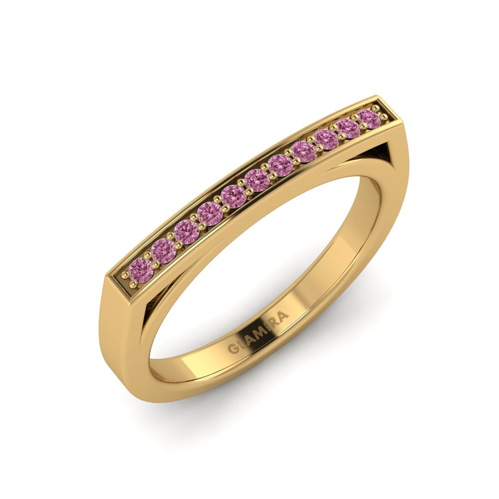 Or Jaune 14k Grenat de Rhodolite Bague Swalot