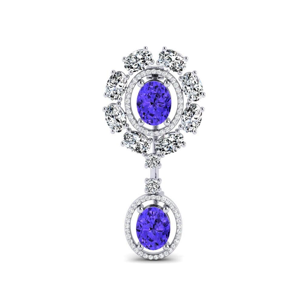 14ct White Gold Tanzanite Brooch Swannail