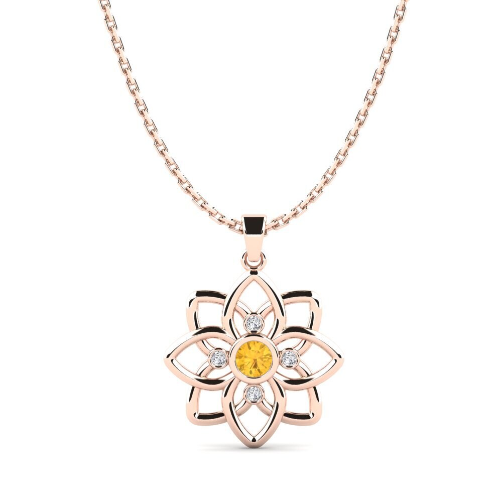 9k Rose Gold Citrine Women's Pendant Swatch