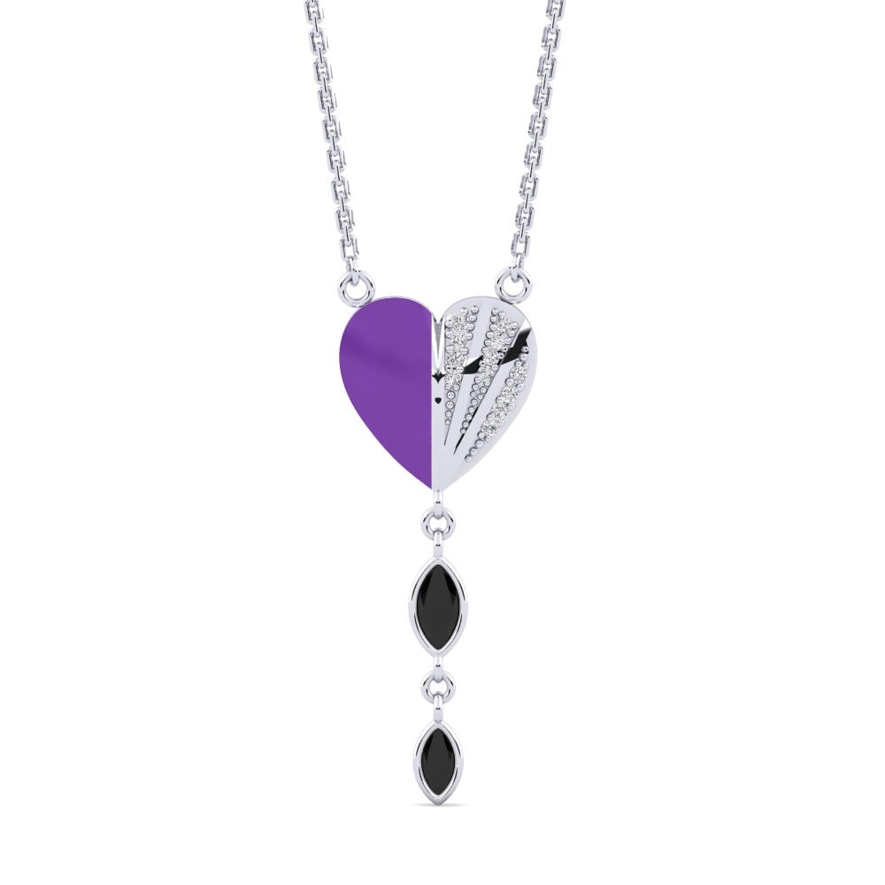 Black Diamond Women's Necklace Sweetheart