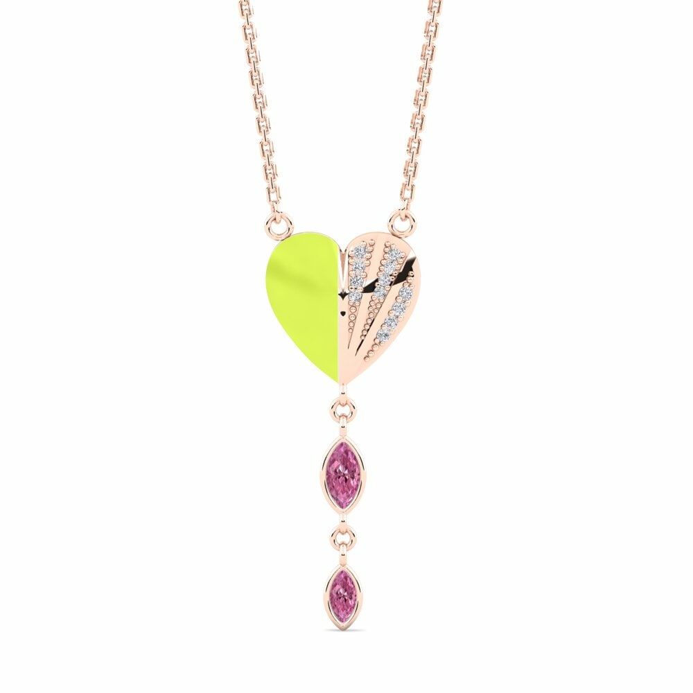 Vàng Hồng 9K Đá Rhodolite Dây chuyền nữ Sweetheart