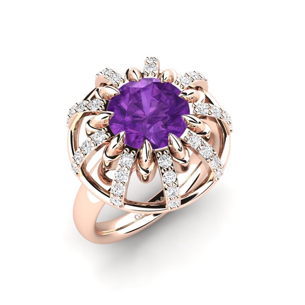 14k Rose Gold Amethyst Engagement Ring Swerve