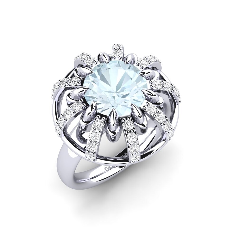14k White Gold Aquamarine Engagement Ring Swerve