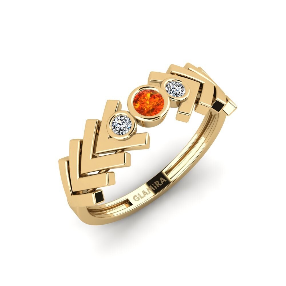 Orange Sapphire Engagement Ring Swins