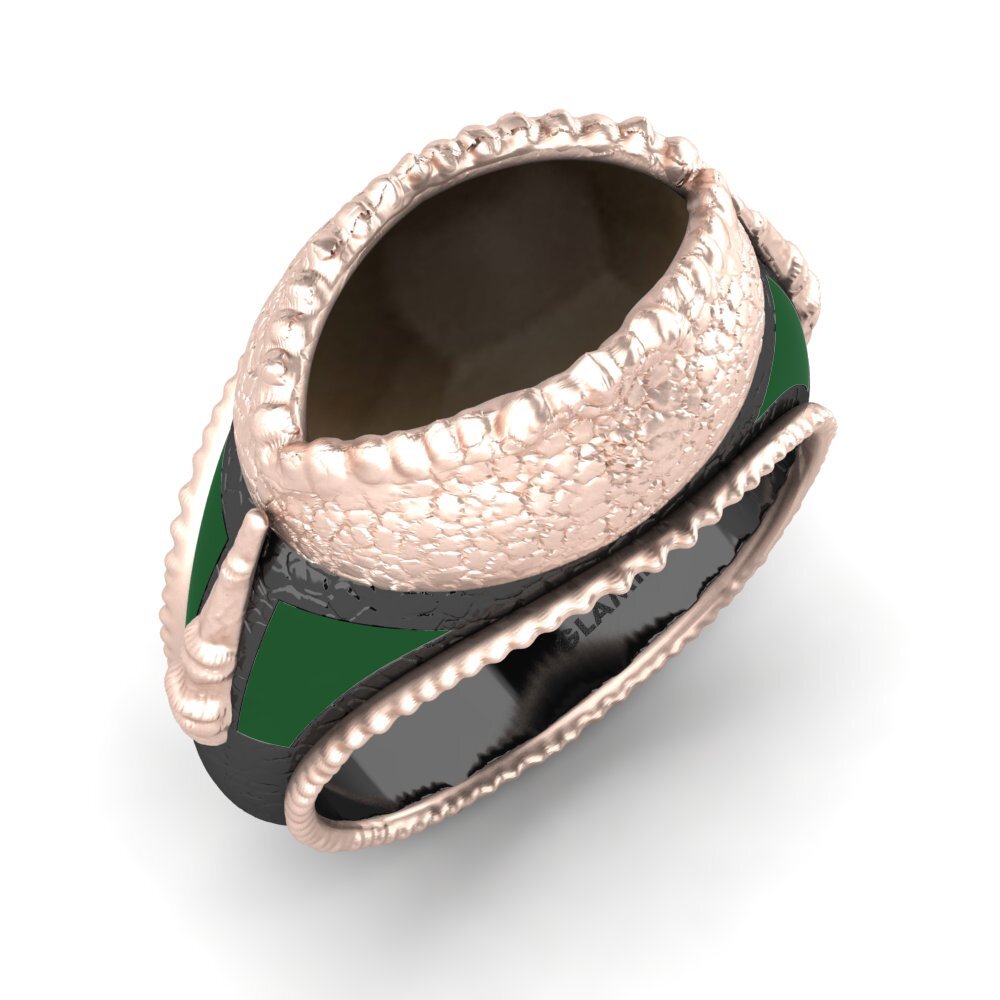 9ct Rose Gold Cabochon Smoky Topaz Men's Ring Swurt