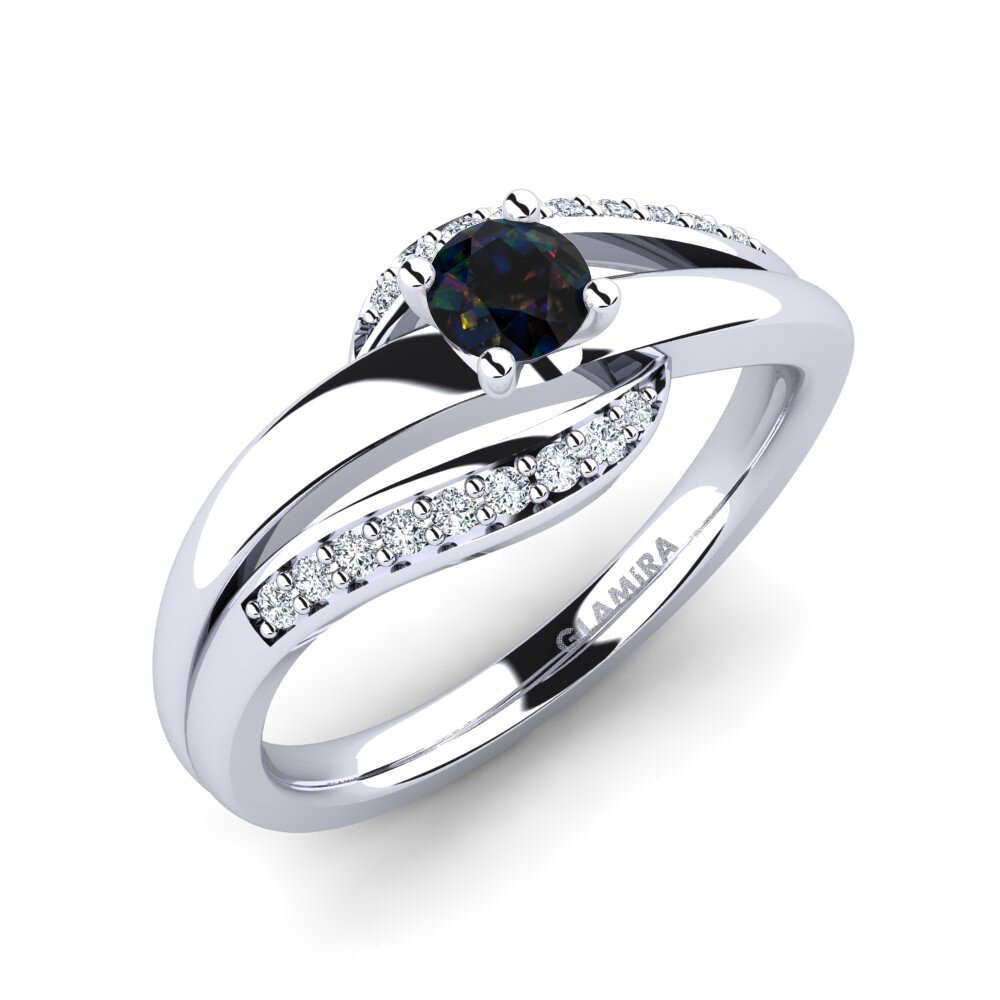 Black Opal Engagement Ring Sydney 0.25 crt