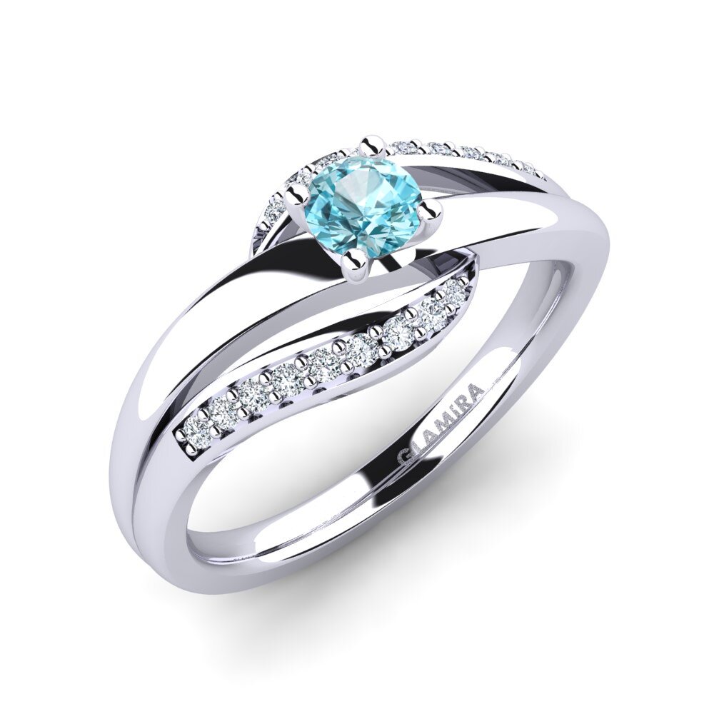 Blue Zircon Engagement Ring Sydney 0.25 crt