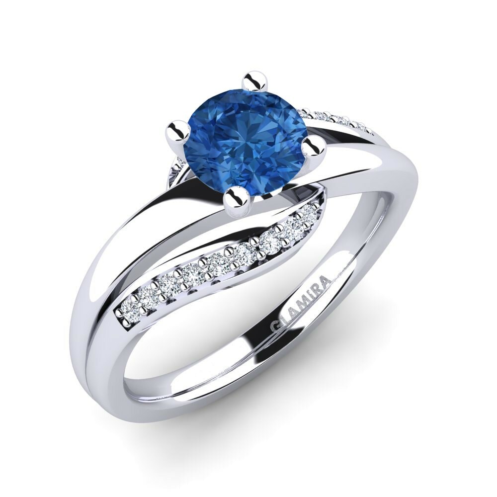 Donker Blauwe Zirkoon Verlovingsring Sydney 0.8 crt