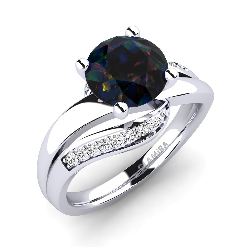 Black Opal Engagement Ring Sydney 2.0 crt