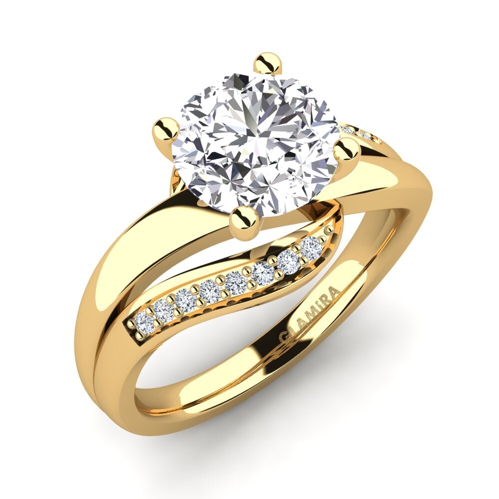 Gelbgold 585 Rund Verlobungsringe Sydney 2.0 crt