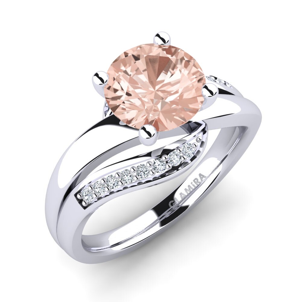 White Silver Morganite Engagement Ring Sydney 2.0 crt