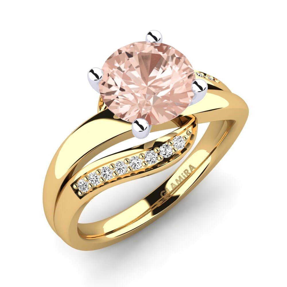 14ct Yellow / White Gold Morganite Engagement Ring Sydney 2.0 crt