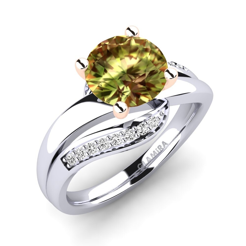 14ct White / Rose Gold Sultan Stone Engagement Ring Sydney 2.0 crt