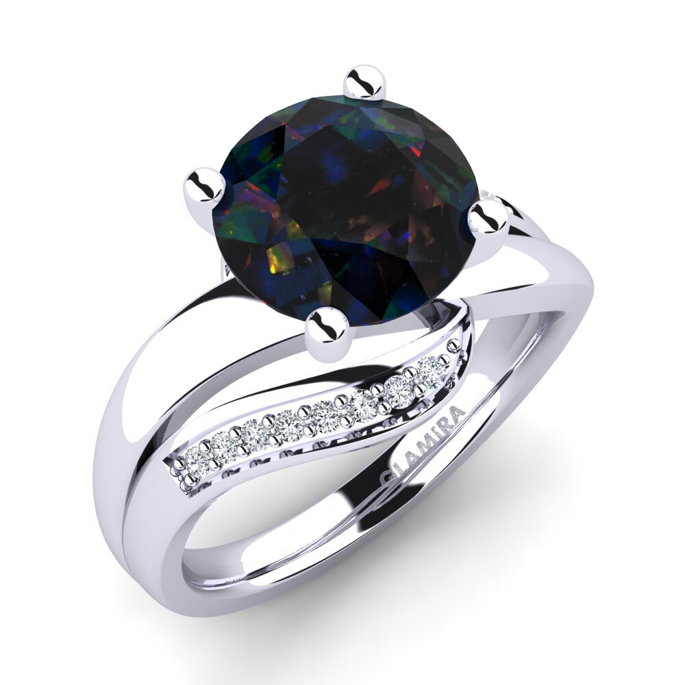 Black Opal Engagement Ring Sydney 3.0 crt