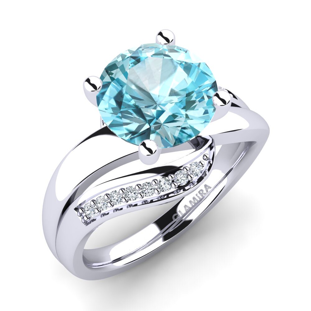 Blue Zircon Engagement Ring Sydney 3.0 crt