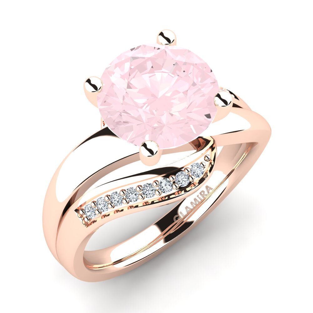 9k Rose Gold Rose Quartz Engagement Ring Sydney 3.0 crt