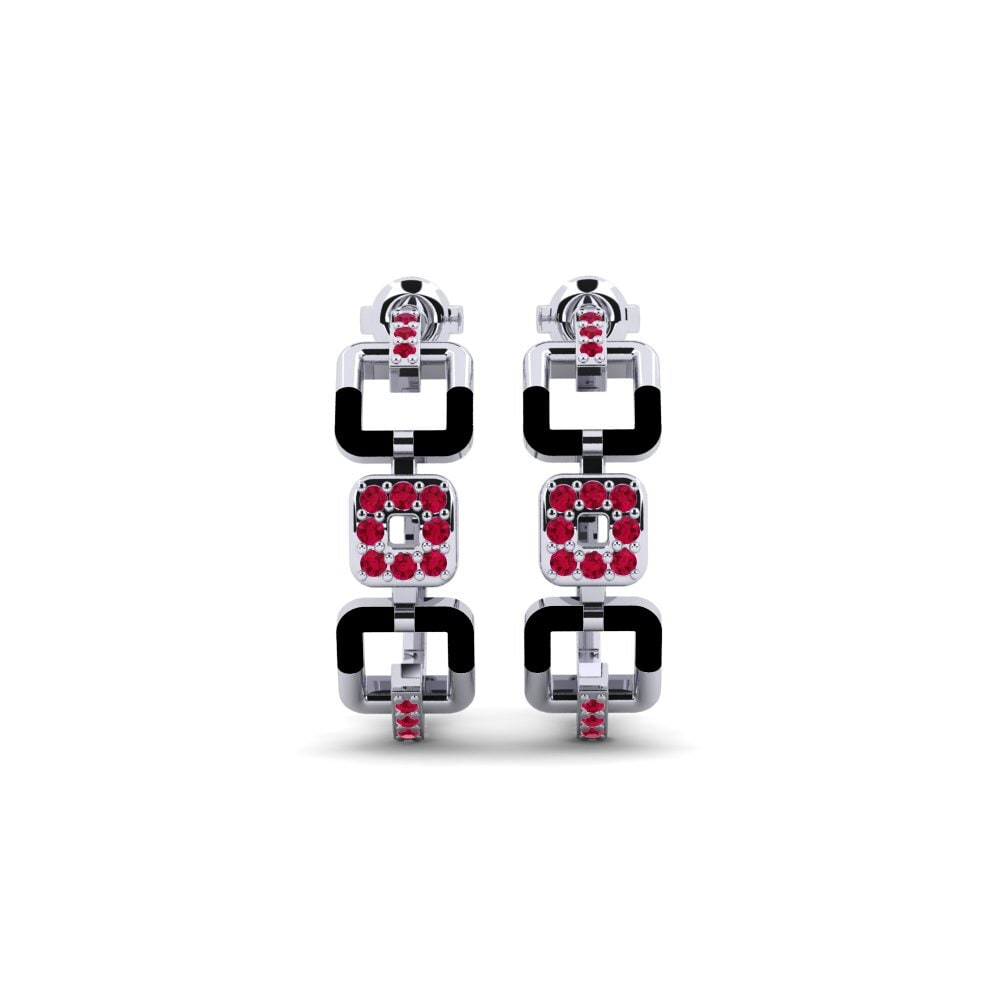 18ct White Gold Ruby Women's Earring Symbolic