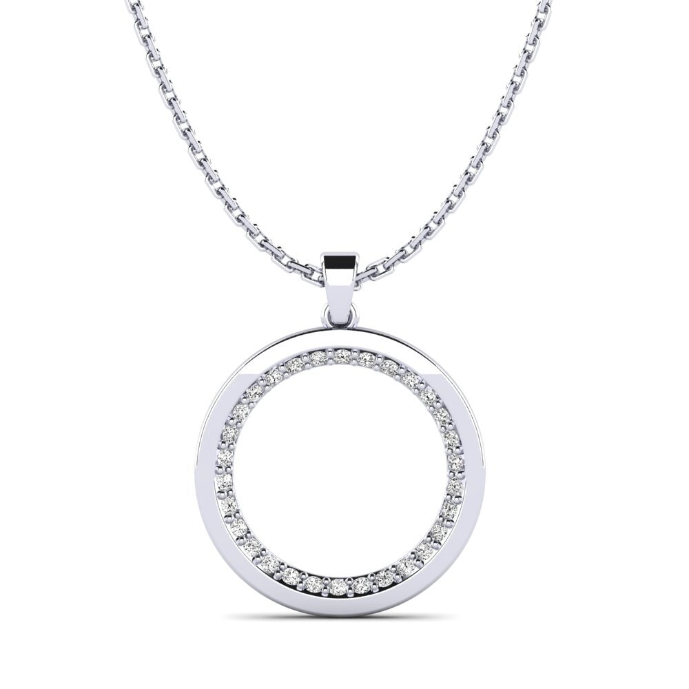 18K White Gold Moissanite Pendant Syndrome
