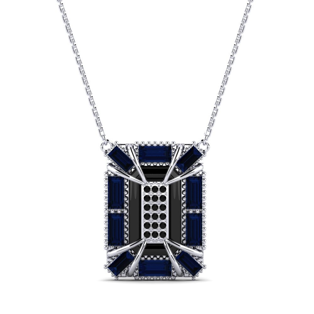 White Silver Sapphire Women's Necklace Tabarez