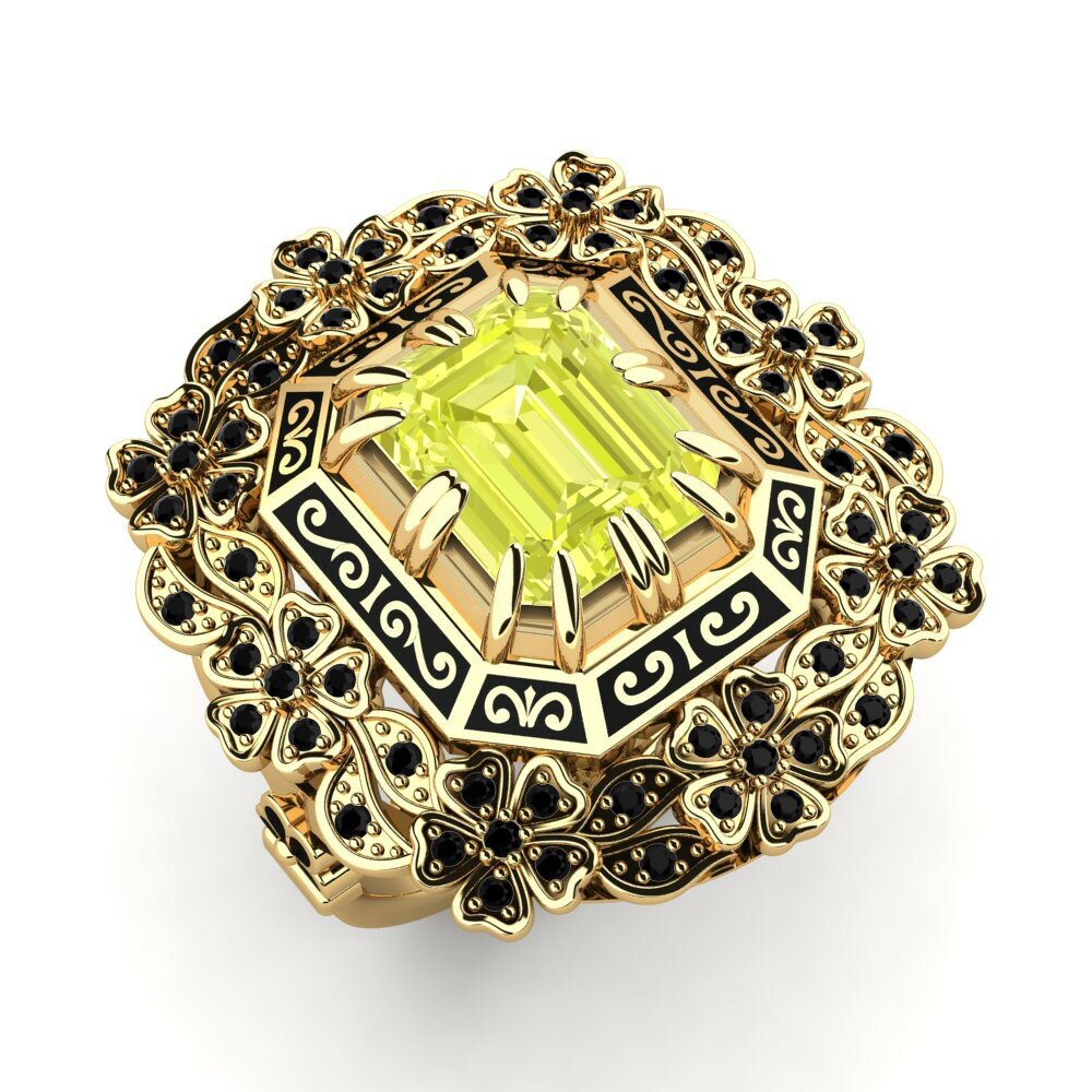Or Jaune 14k Quartz Citron Bague Tabatha