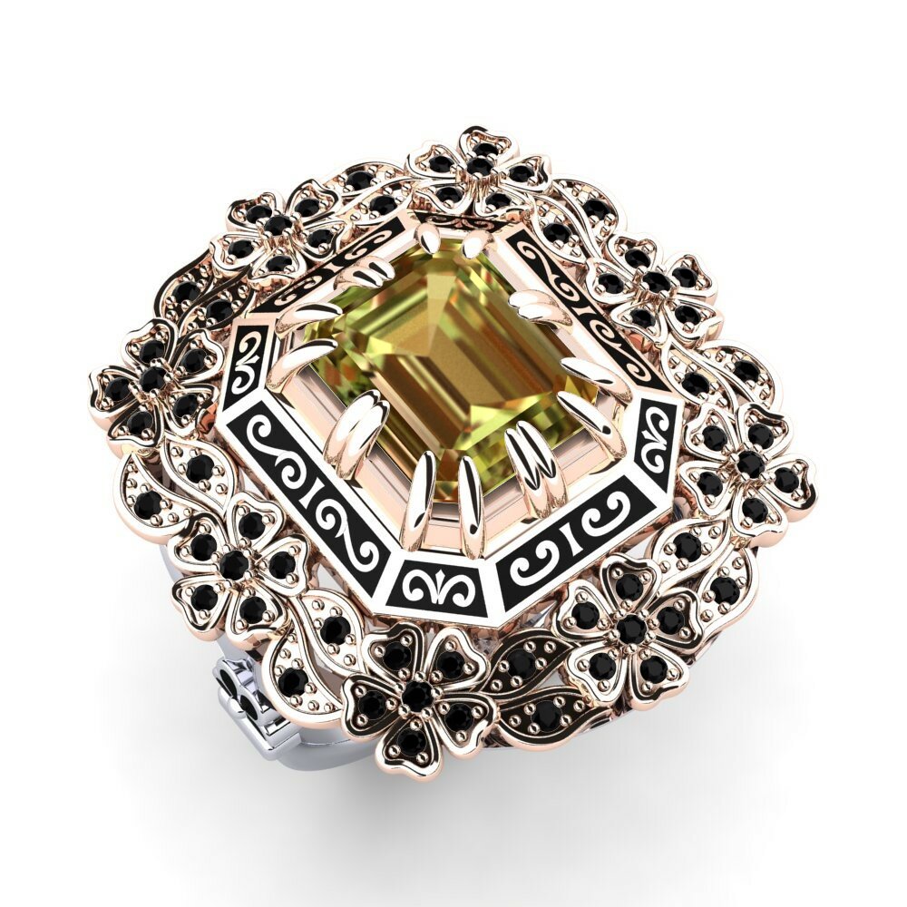 Or Rose& Blanc 14k Pierre de Sultan Bague Tabatha